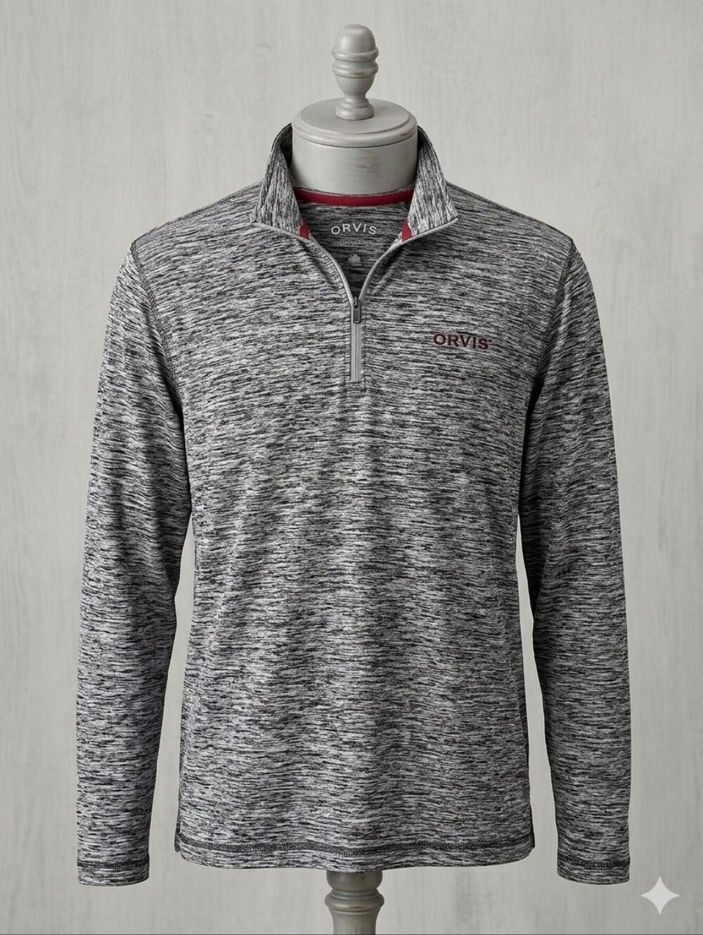 Orvis Black and White Heathered 1/4 Zip